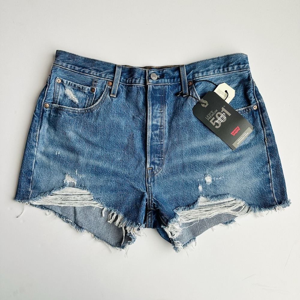 Levi's 501 Original Fit High-Rise Jean Short Womens Size 33 Button Fly Cotton
